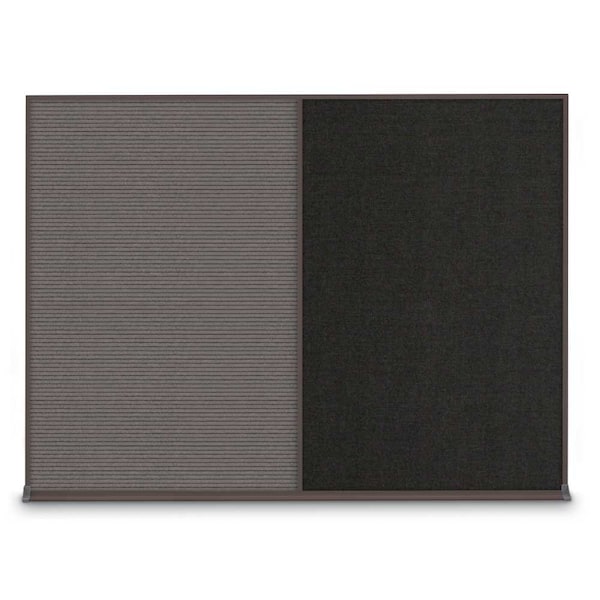 United Visual Products Double Door Radius Corkboard, 60"X36", S UV8004-SATIN-CORK - main